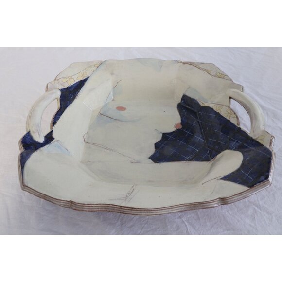 Vtg 1970’s Handmade Extremely Large Women's Nude Upper Body Pottery Bowl - Picture 3 of 10